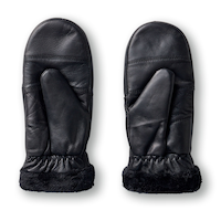 Denver Hayes Women's Leather Mitts with Faux Fur Lining