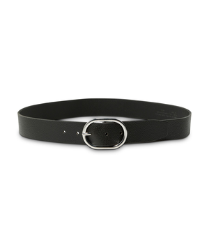 Ceinture à boucle ovale et barre centrale avec bord bruni pour femmes, Denver Hayes