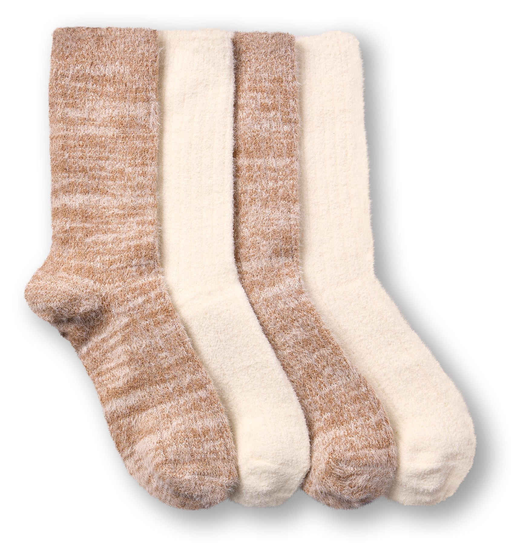 Denver Hayes Women's SuperSoft Chenille Twisted Furry Yarn Crew Socks 2pk