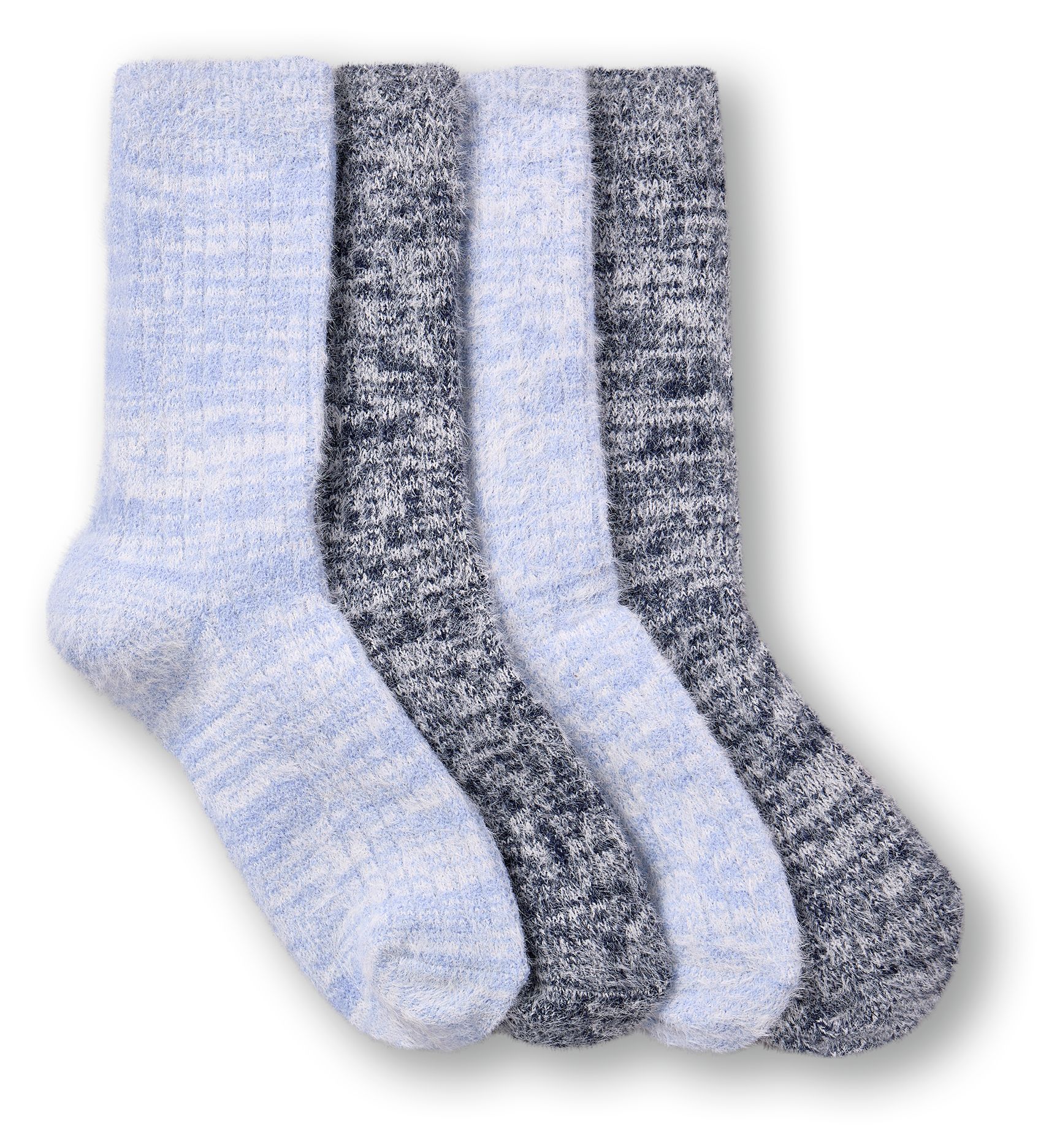 Denver Hayes Women's SuperSoft Chenille Twisted Furry Yarn Crew Socks 2pk