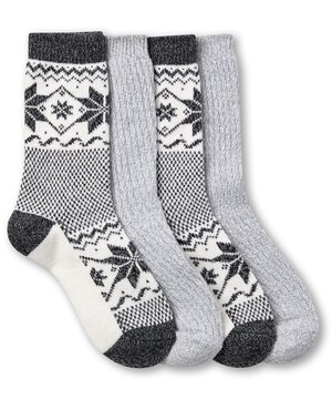 Chaussettes à motif de flocons de neige ultradouces pour femmes, Denver Hayes, paquet de 2&nbsp;paires