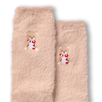 Denver Hayes Women's SuperSoft Furry Bear Crew Socks