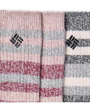 Chaussettes rayées ultradouces pour femmes, Canyon, Columbia, paquet de 2 paires