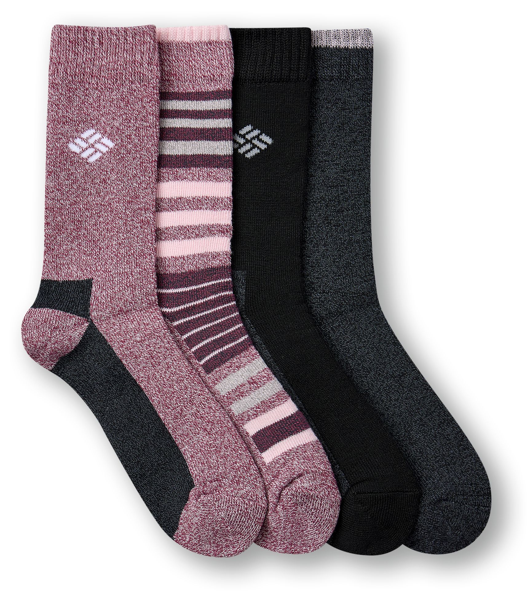 Columbia Women's 4 Pack Moisture Control Classic Stripe Socks
