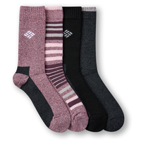 Chaussettes rayées classiques avec contrôle de l’humidité pour femmes, Columbia, paquet de 4&nbsp;paires