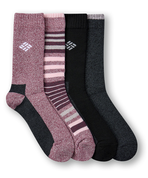 Columbia Women's 4 Pack Moisture Control Classic Stripe Socks