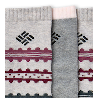 Mi-chaussettes rayées en laine avec ruban pour femmes, Columbia, paquet de 2&nbsp;paires