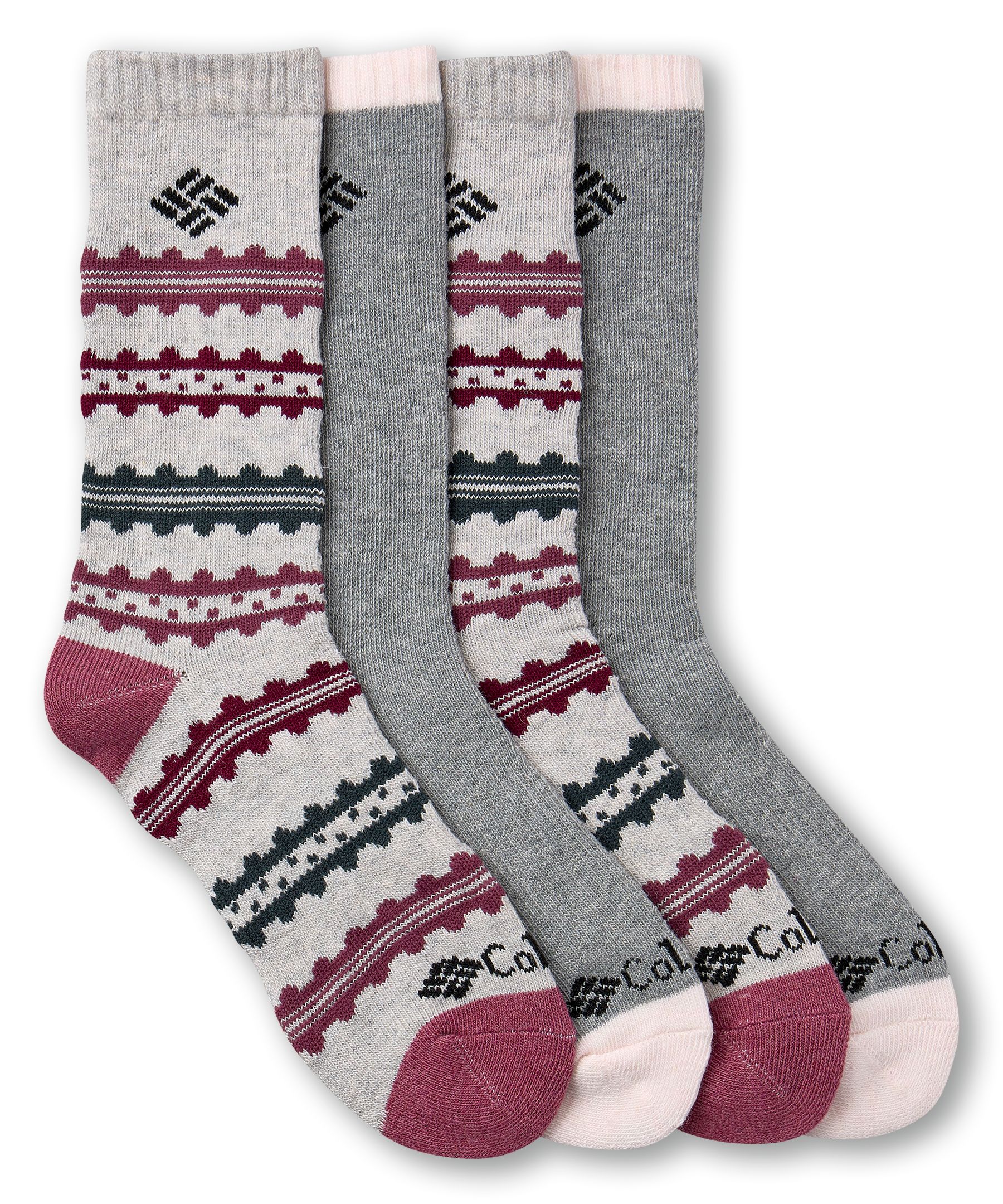 Columbia Women's Wool Ribbon Stripe Crew Socks 2-pk