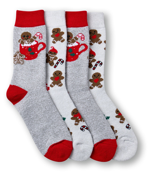 Columbia Women's Fleece Lined Holiday Gingerbread Socks