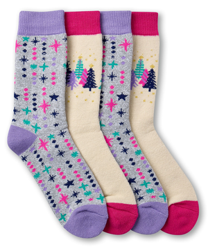 Columbia Women's Fleece Lined Holiday Tree Socks