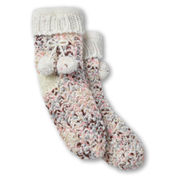 Denver Hayes Women's Chunky Knit Pom Lounge Socks