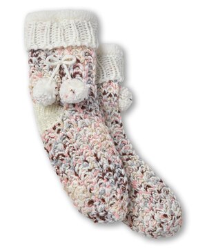 Chaussettes de détente en tricot épais avec pompon pour femmes, Denver Hayes