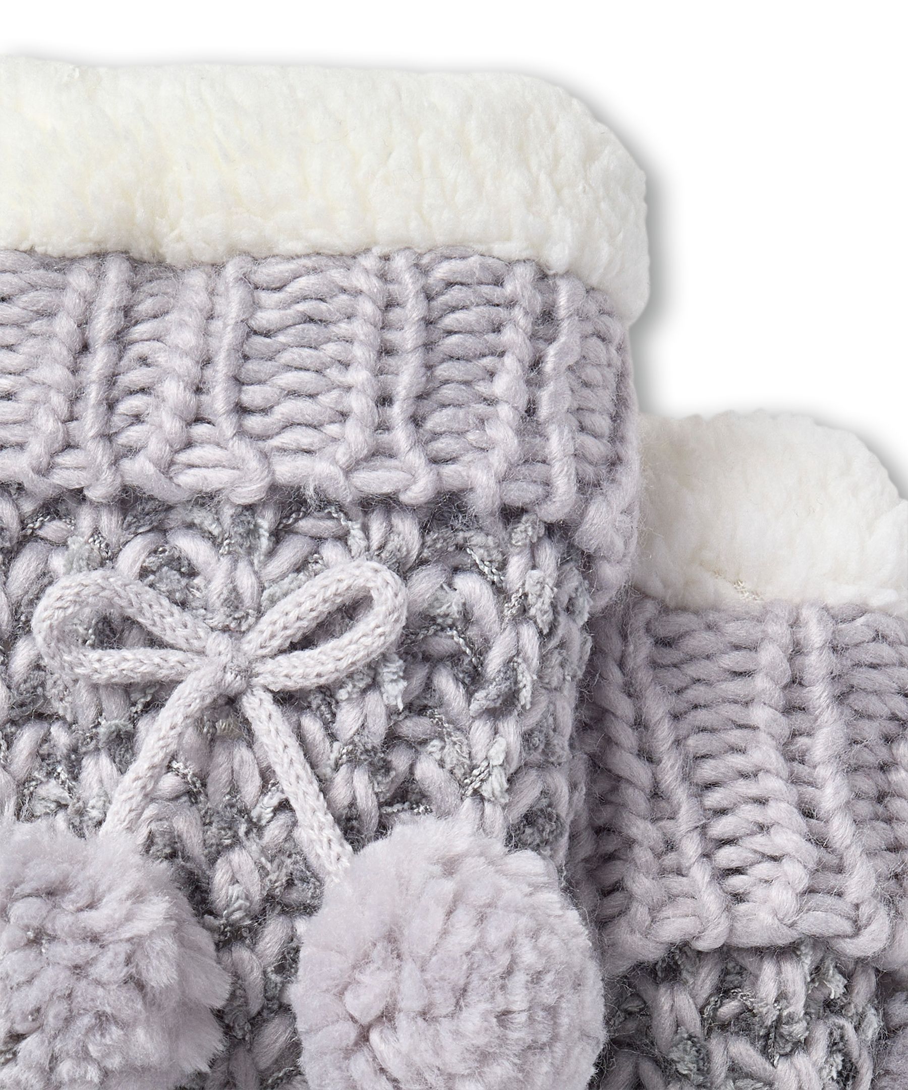 Denver Hayes Women's Chunky Knit Pom Lounge Socks