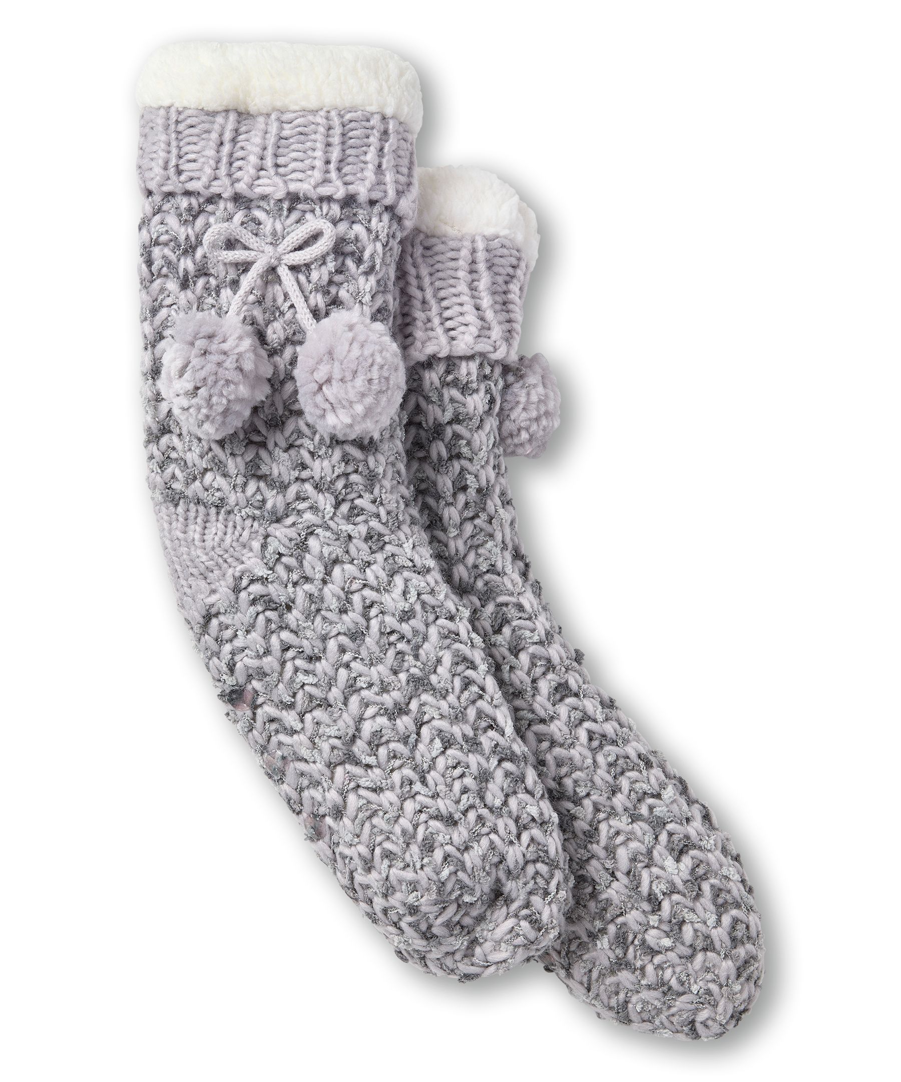 Denver Hayes Women's Chunky Knit Pom Lounge Socks