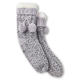 Denver Hayes Women's Chunky Knit Pom Lounge Socks Side_Right