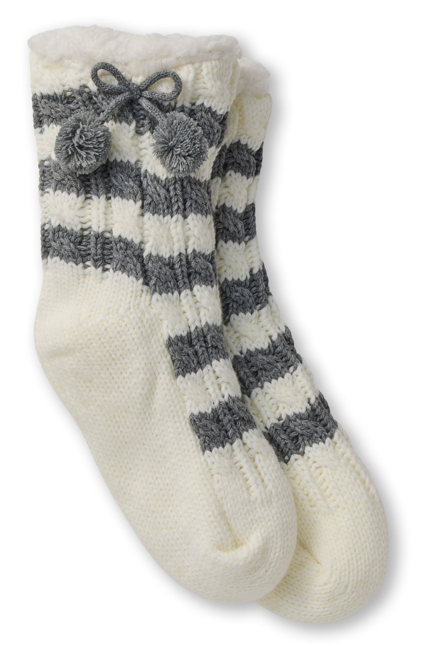 Denver Hayes Women's Cable Knit Stripe Lounge Socks