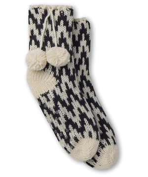 Chaussettes antidérapantes avec pompon pour femmes, Denver Hayes