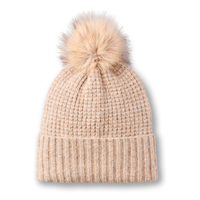 Denver Hayes Women's Waffle Knit Cuffed Pom Toque