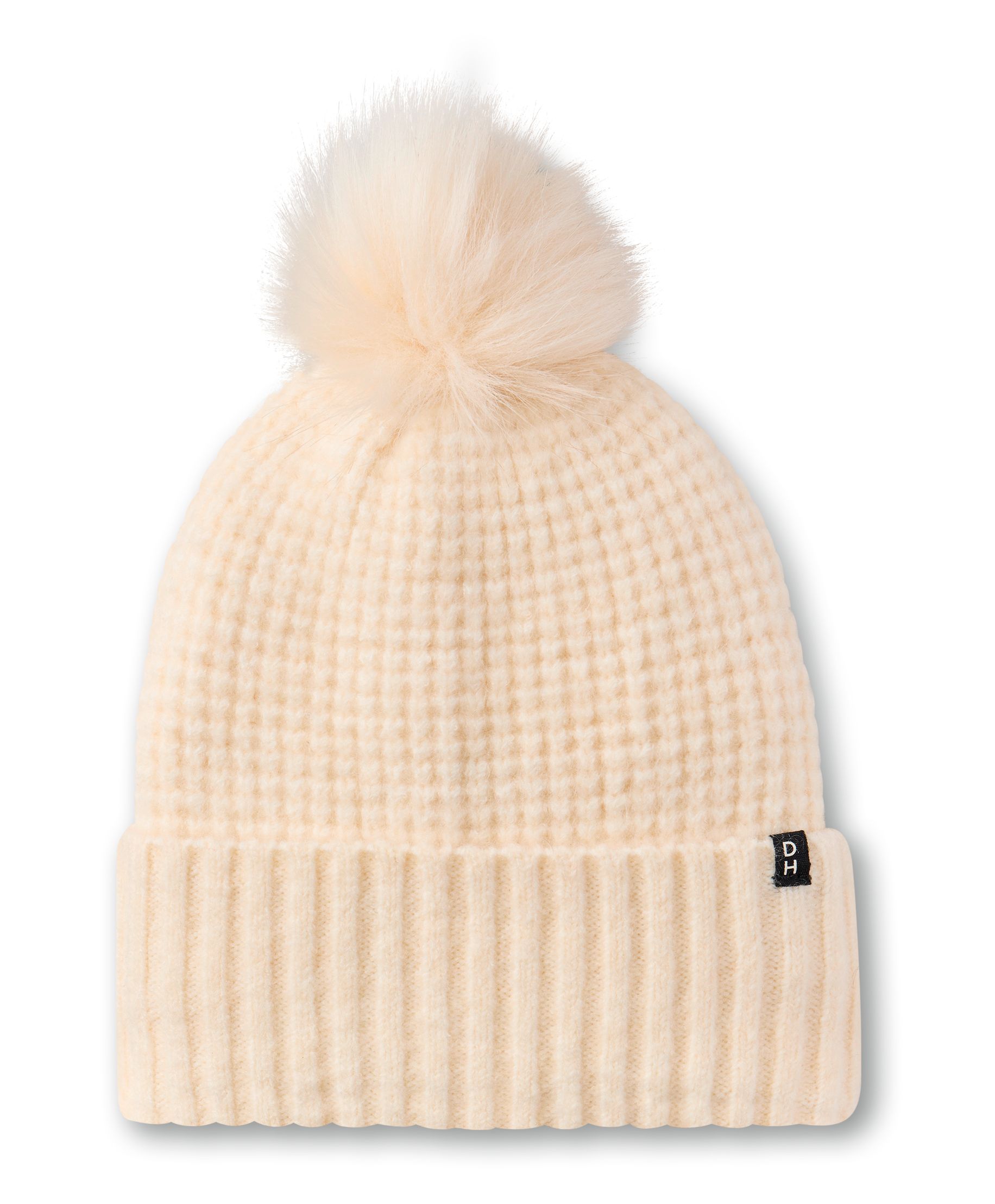 Denver Hayes Women's Waffle Knit Cuffed Pom Toque