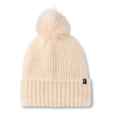 Denver Hayes Women's Waffle Knit Cuffed Pom Toque Front_Flat