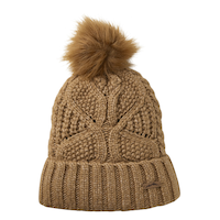 Tuque en tricot torsadé avec pompon pour femmes, Heritage, WindRiver