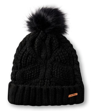 Tuque en tricot torsadé avec pompon pour femmes, Heritage, WindRiver