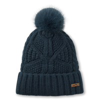 Tuque en tricot torsadé avec pompon pour femmes, Heritage, WindRiver