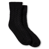 Denver Hayes Women's SuperSoft Cable Knit Lounge Socks Front_Angled_Right