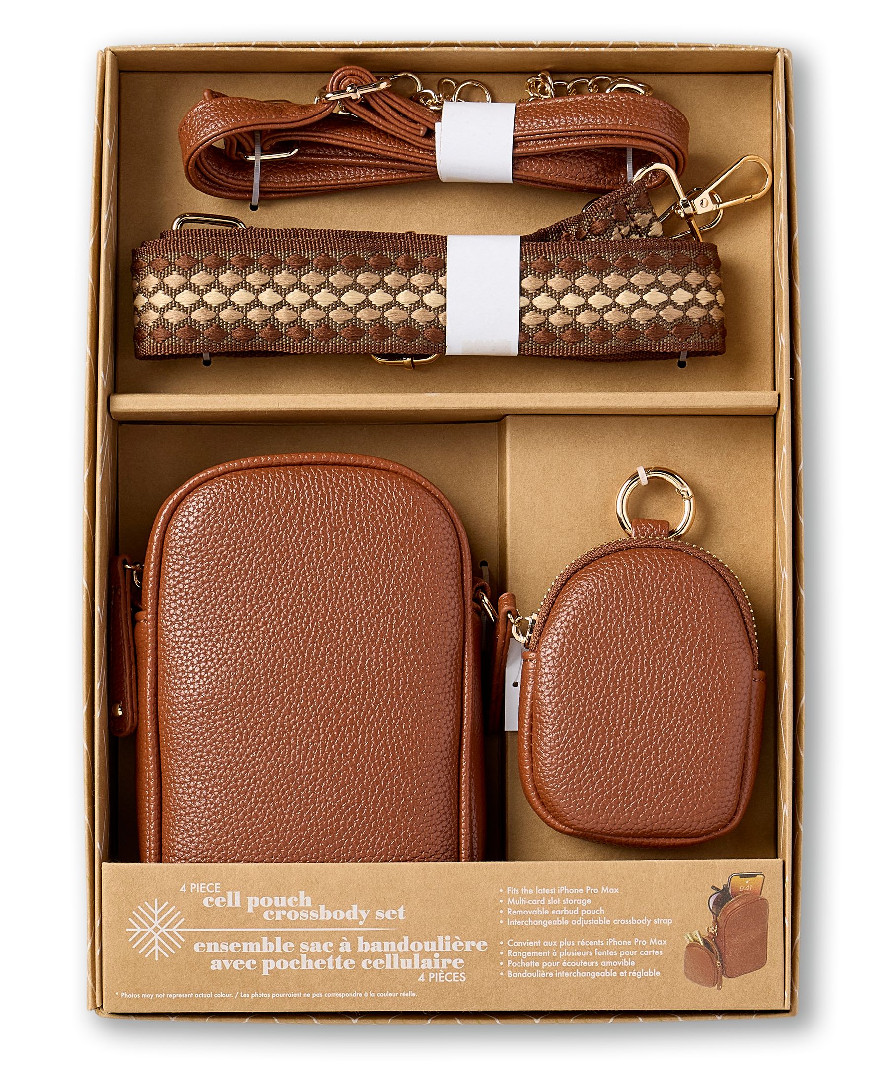 Denver Hayes Women's 4-Piece Crossbody Cell Phone Pouch Set Front_Flat