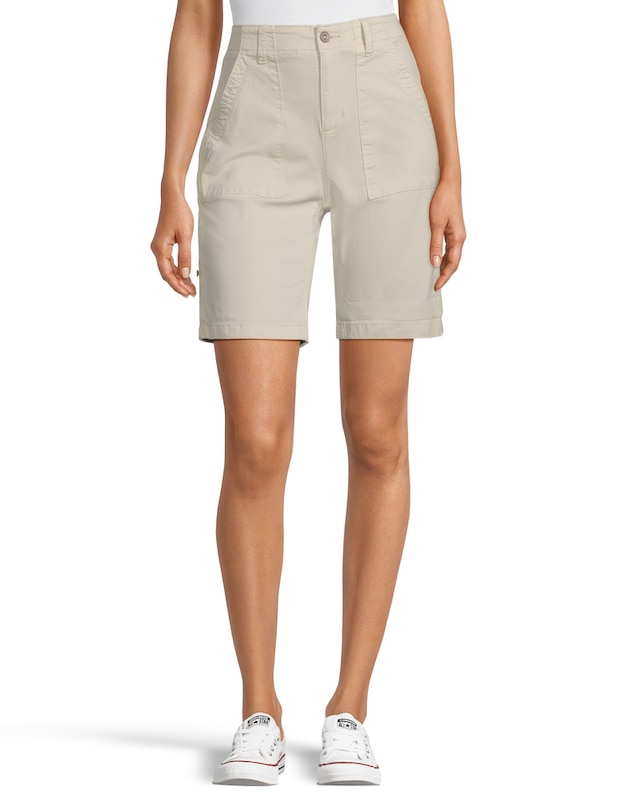 Denver Hayes Women's Garment Wash High Rise Bermuda Shorts Marks