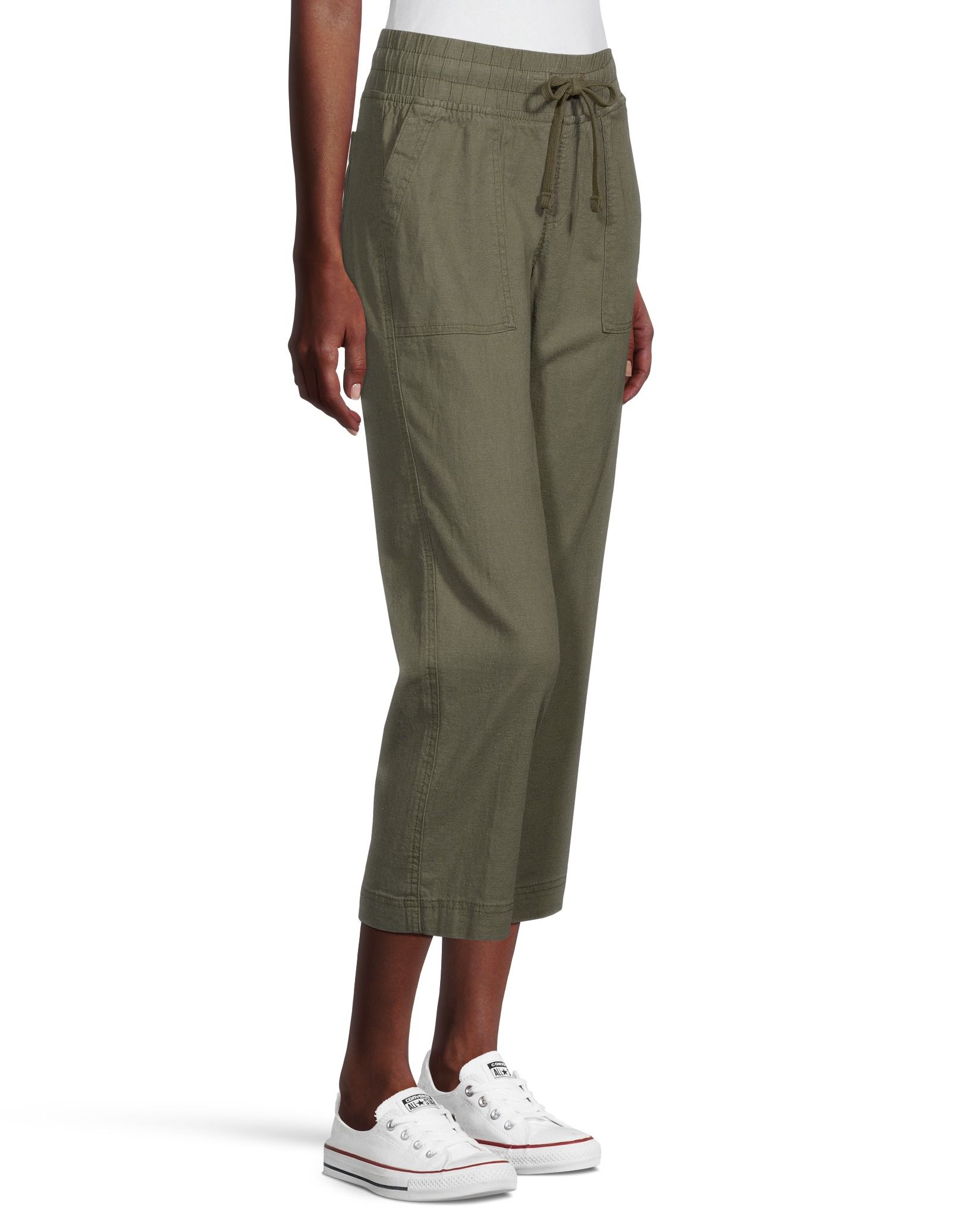 Denver Hayes Women's Linen Blend Straight Leg Crop Pants | Marks