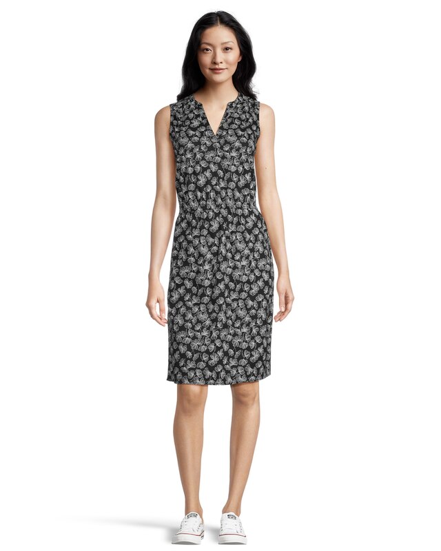 Robe imprimée sans manches à encolure en V pour femmes, Denver Hayes