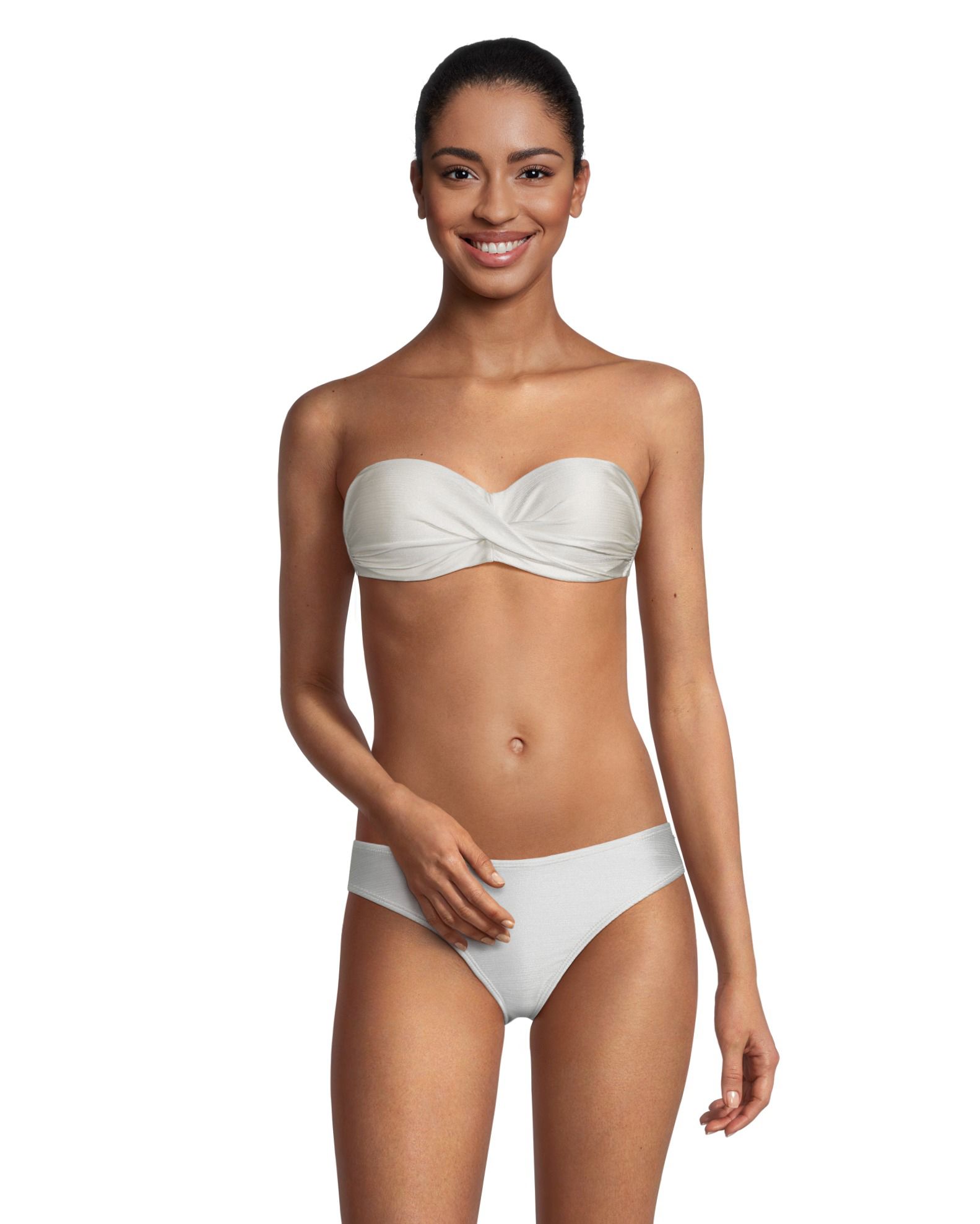 White twist store bandeau bikini top