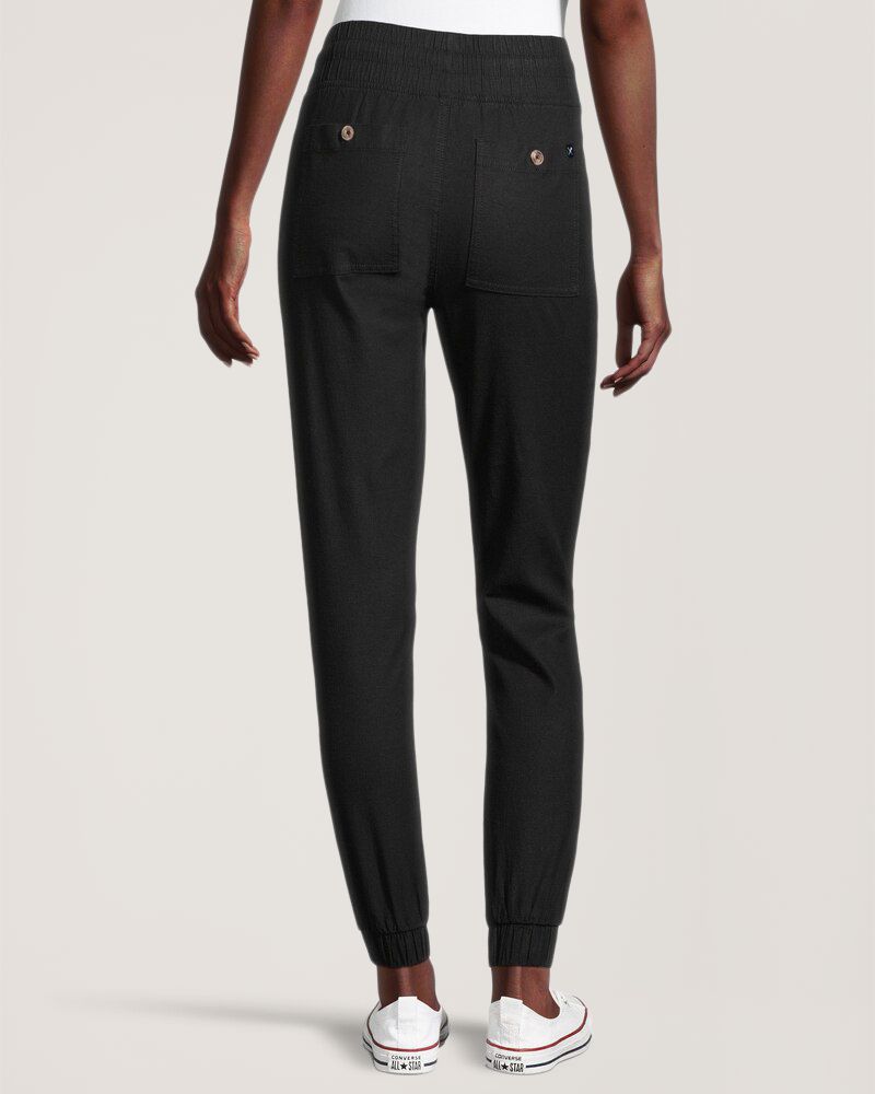 Pantalon de jogging à enfiler en lin pour femmes, Denver Hayes