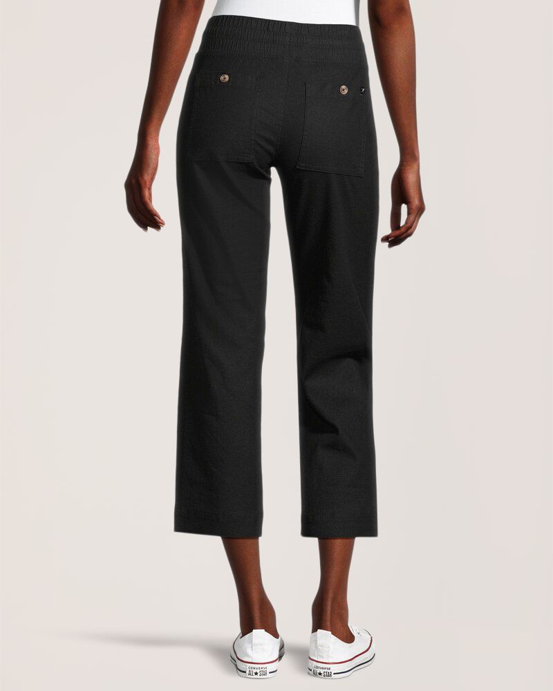 Denver Hayes Women’s Pull On Linen Crop Pant