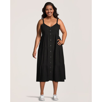 Robe à devant boutonné en mélange de lin pour femmes, Denver Hayes Front_Flat