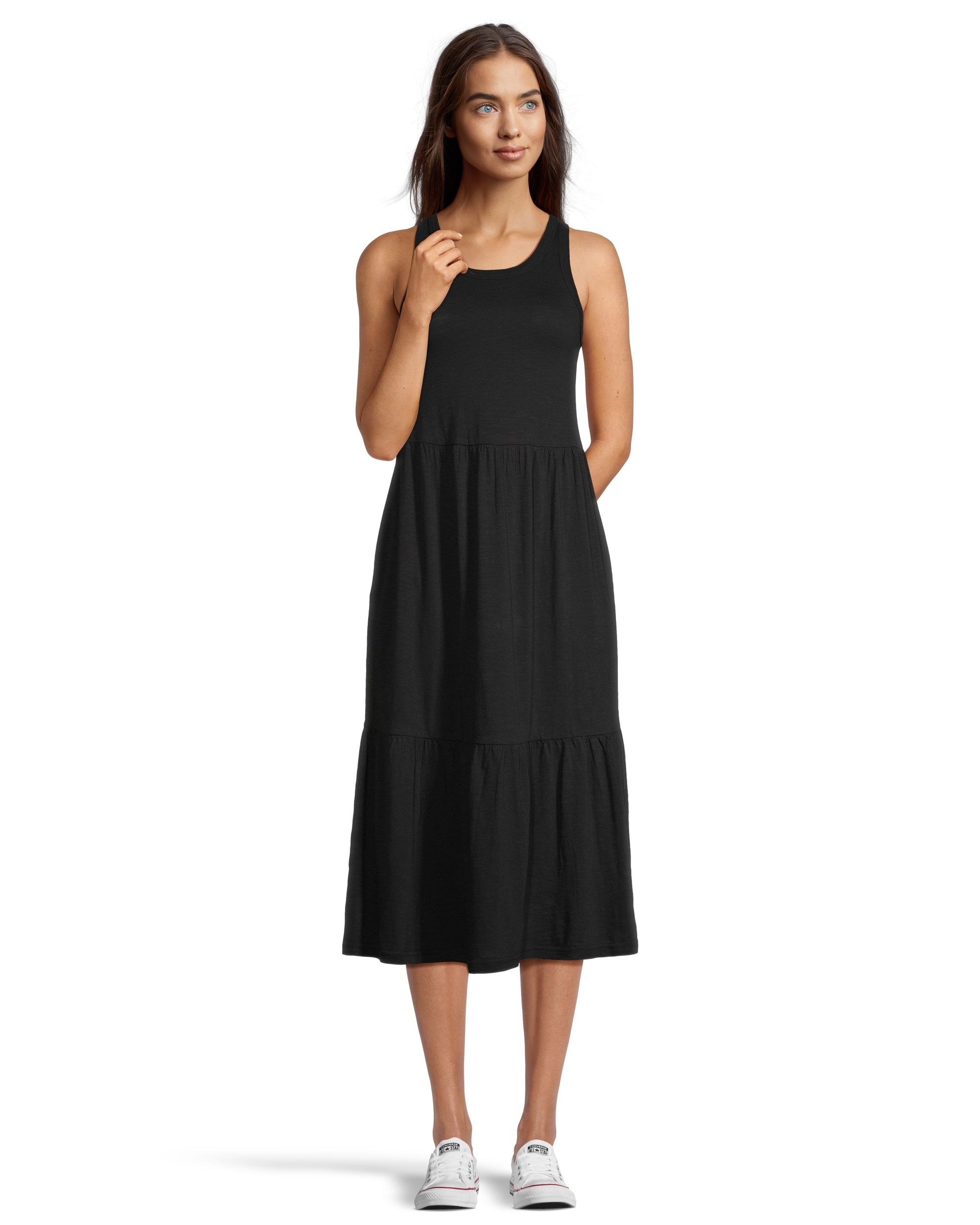 FarWest Women's Jersey Sleeveless Long Tiered Dress | Marks
