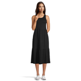 Robe longue étagée sans manches en jersey pour femmes, FarWest Front_Flat
