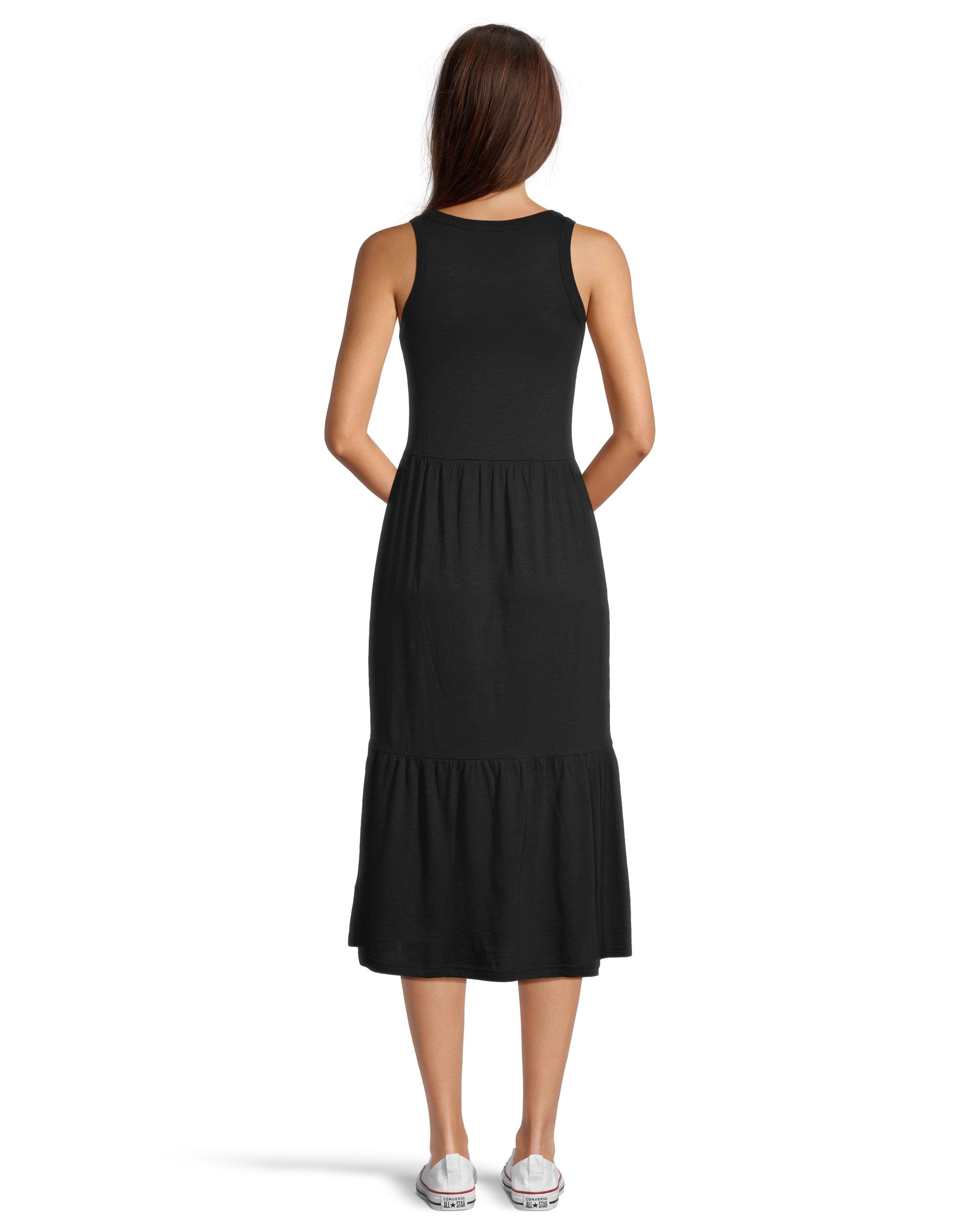 FarWest Women's Jersey Sleeveless Long Tiered Dress