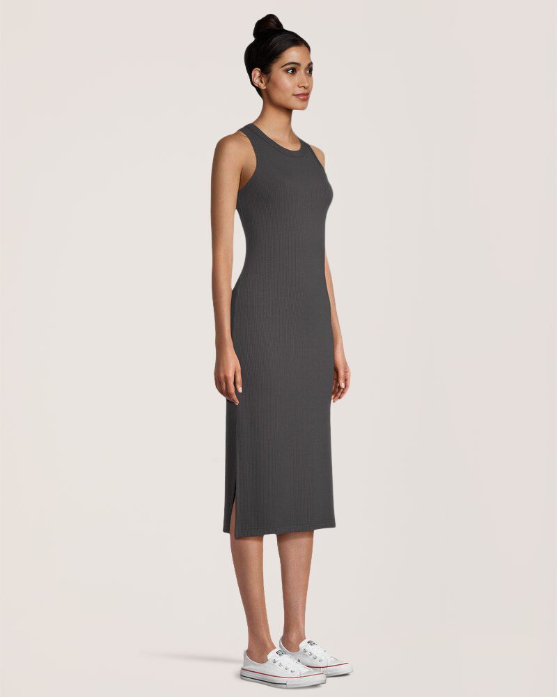 Robe mi-longue ajustée en tricot pour femmes, FarWest