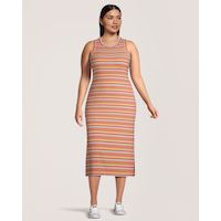 FarWest Women's Fitted Knit Midi Dress Front_Flat