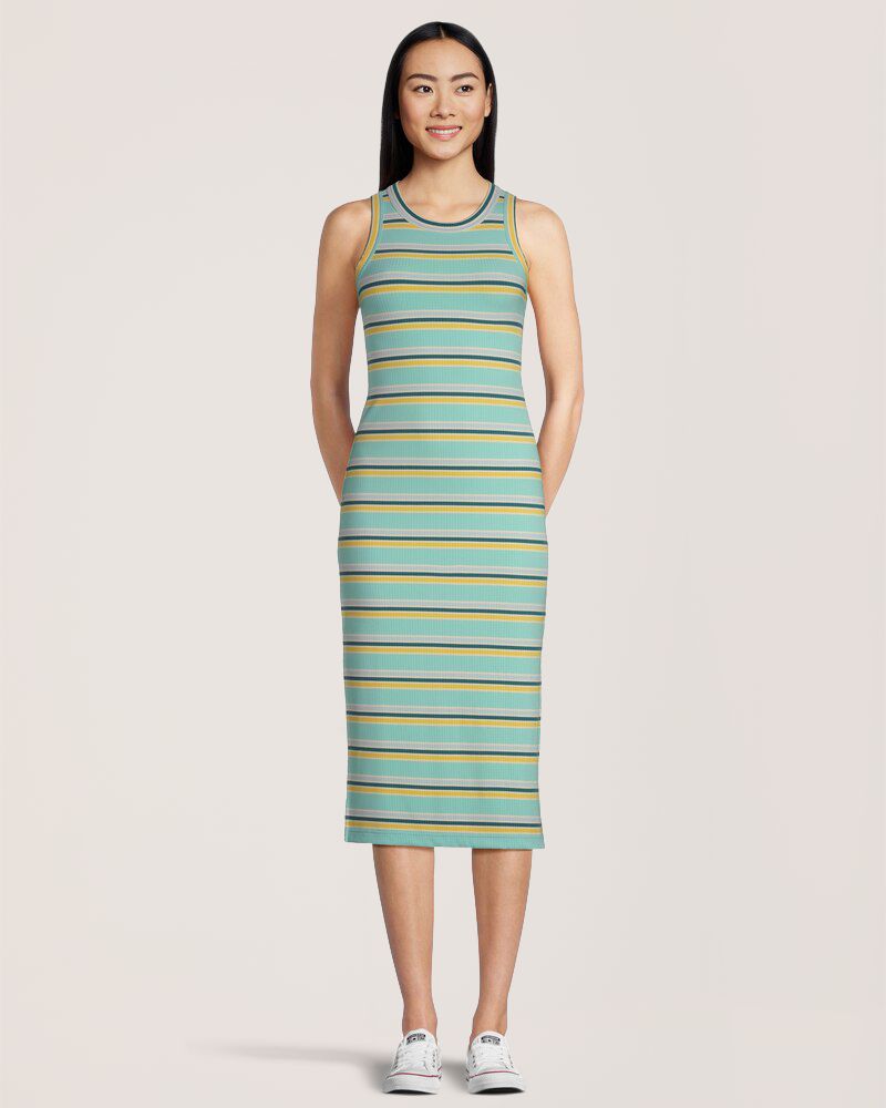 FarWest Women's Fitted Knit Midi Dress
