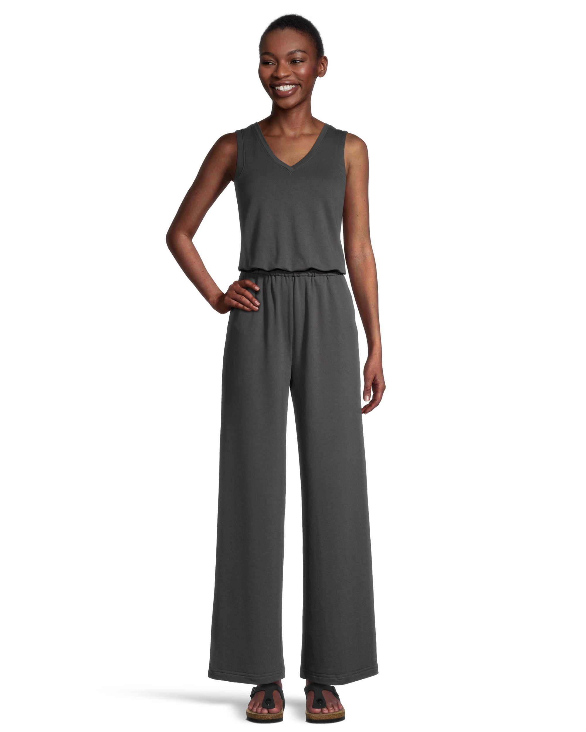 Barboteuse en bouclette à jambe large et sans manches pour femmes, FarWest