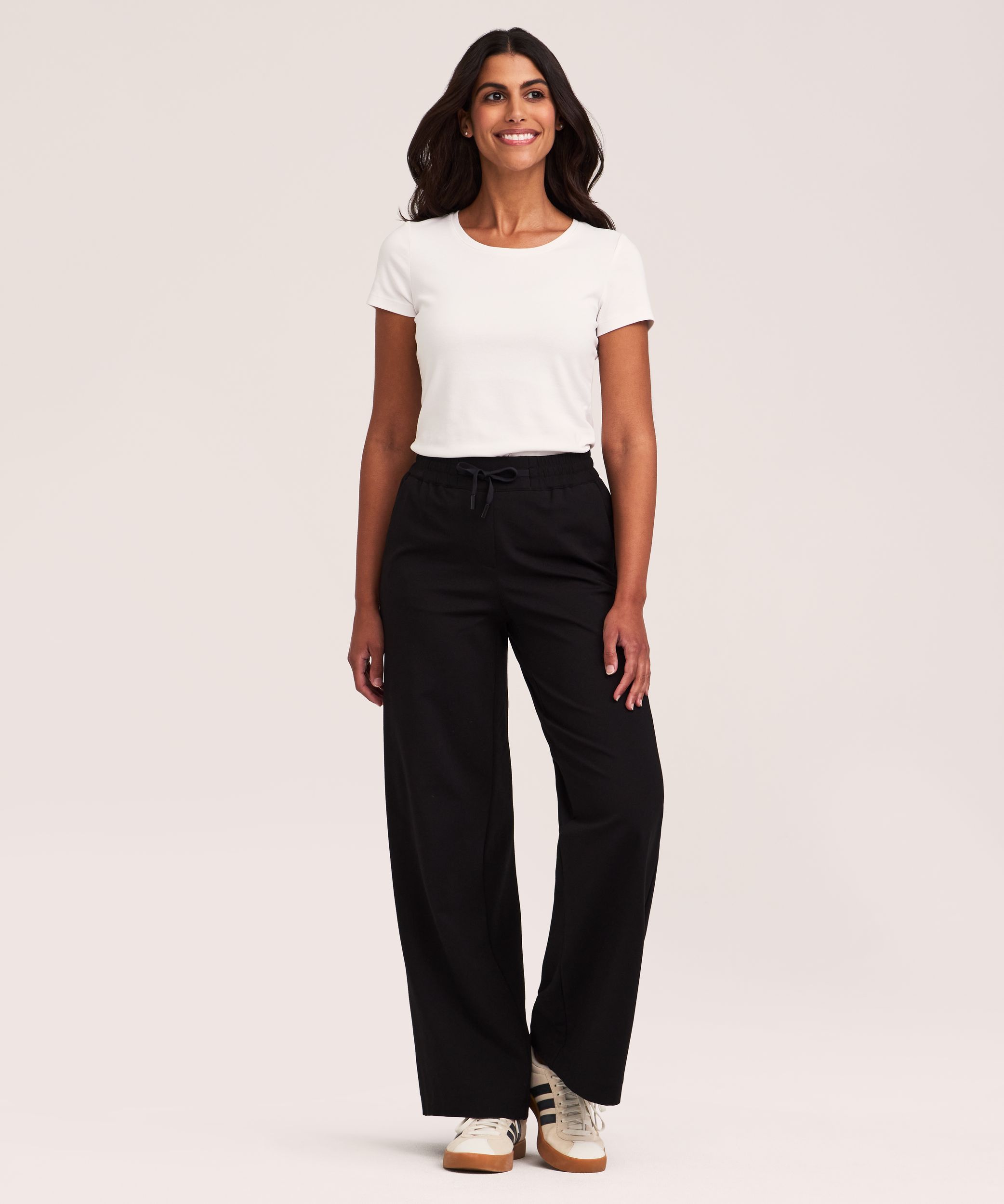 Denver Hayes Women's Easy Knit Wide Leg Full Length Pants