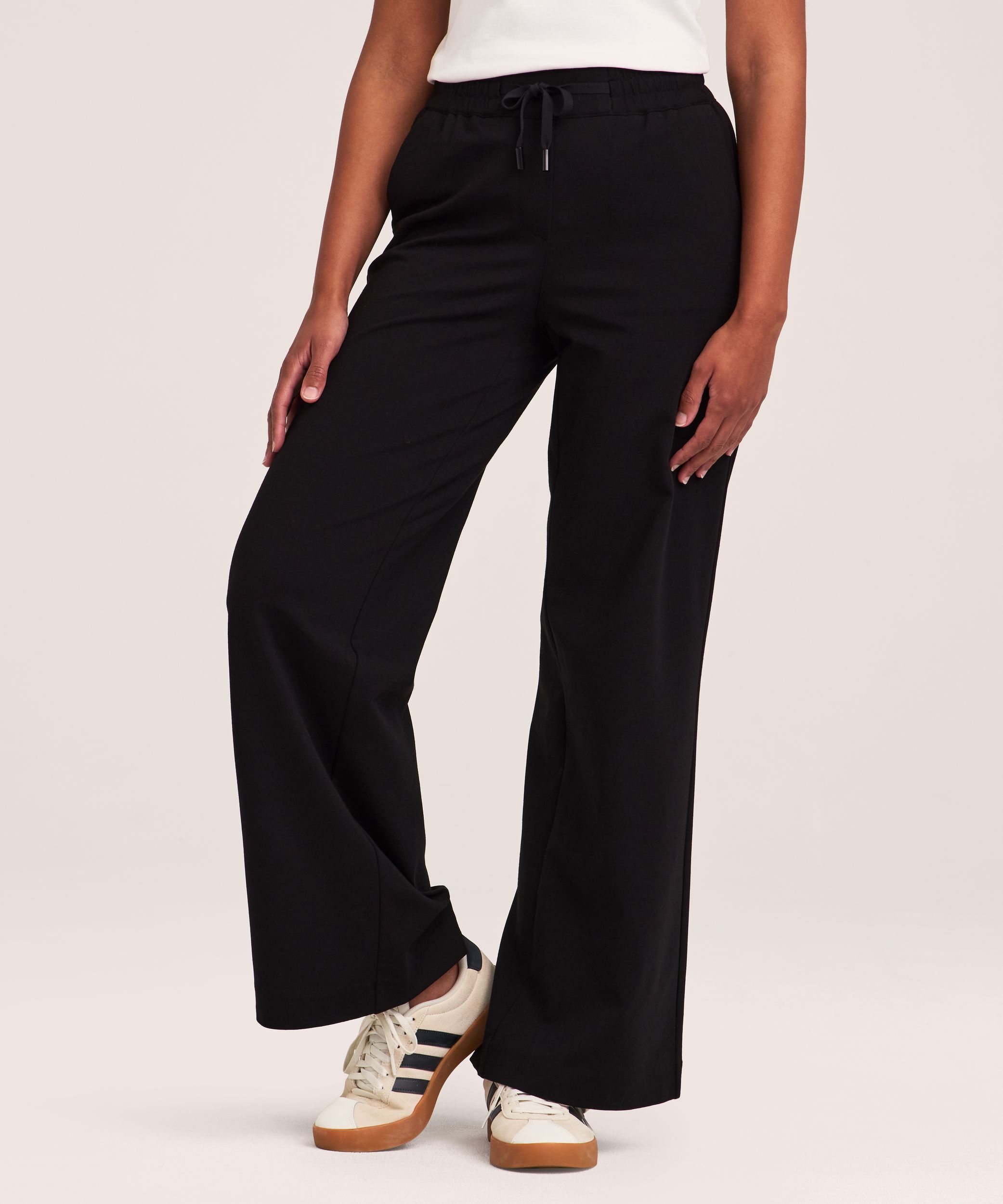 Denver Hayes Women's Easy Knit Wide Leg Full Length Pants