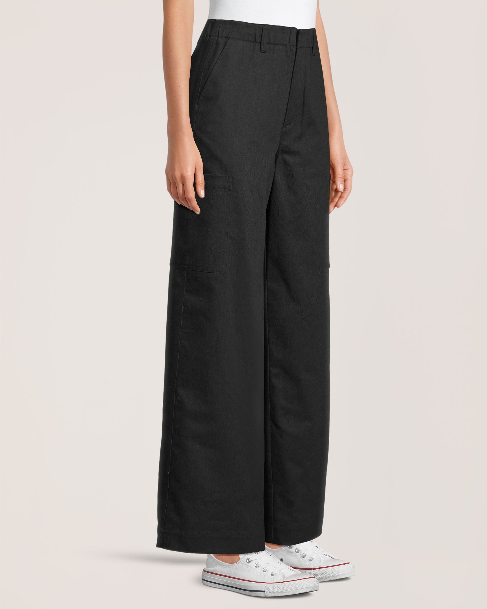 Pantalon flammé avec poches à jambe large pour femmes, Denver Hayes