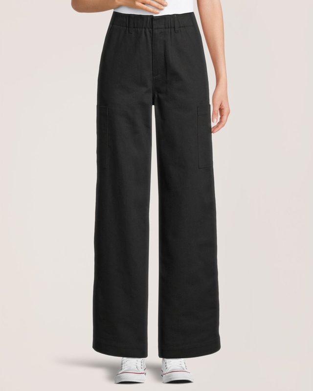 Pantalon flammé avec poches à jambe large pour femmes, Denver Hayes