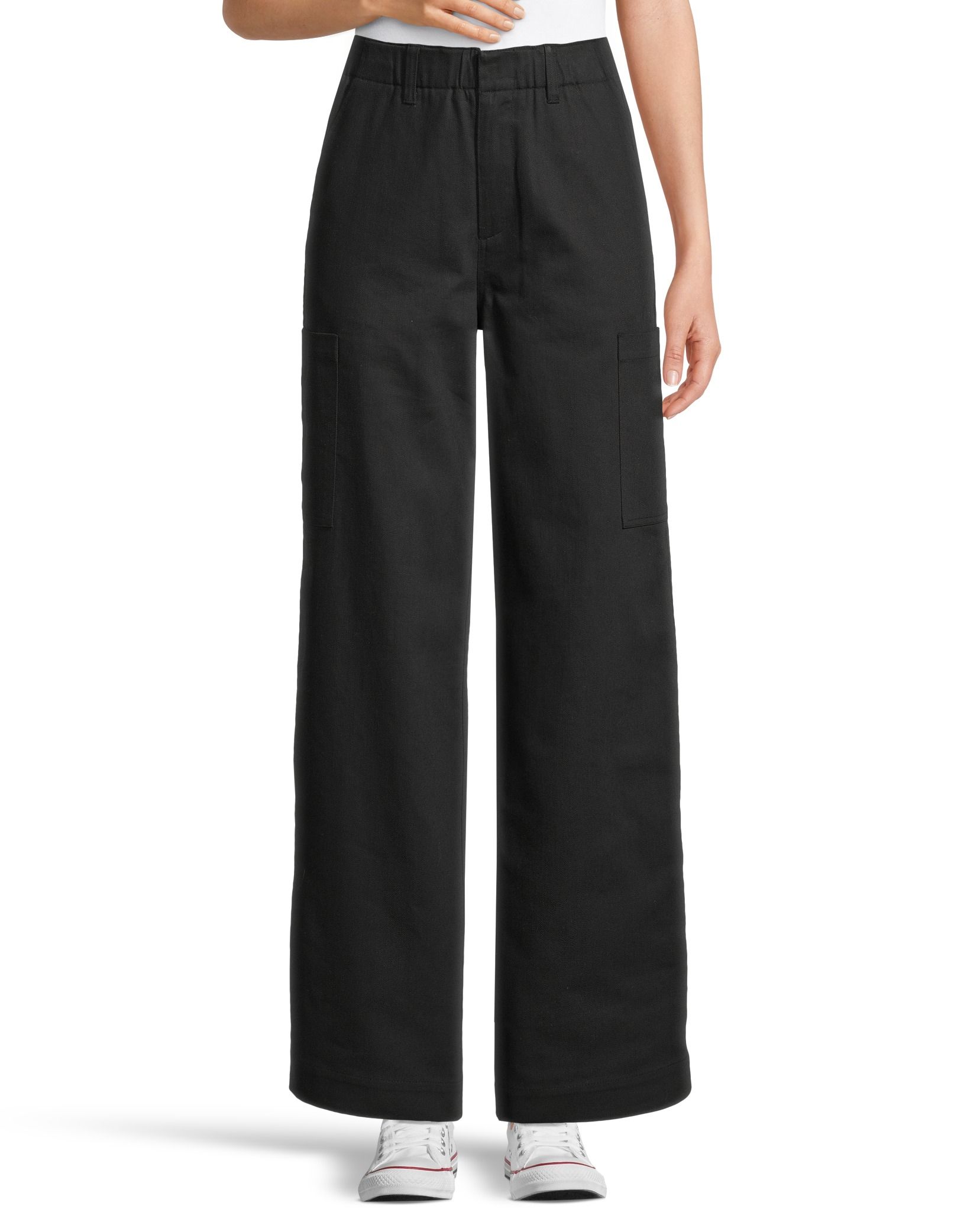Pantalon flammé avec poches à jambe large pour femmes, Denver Hayes