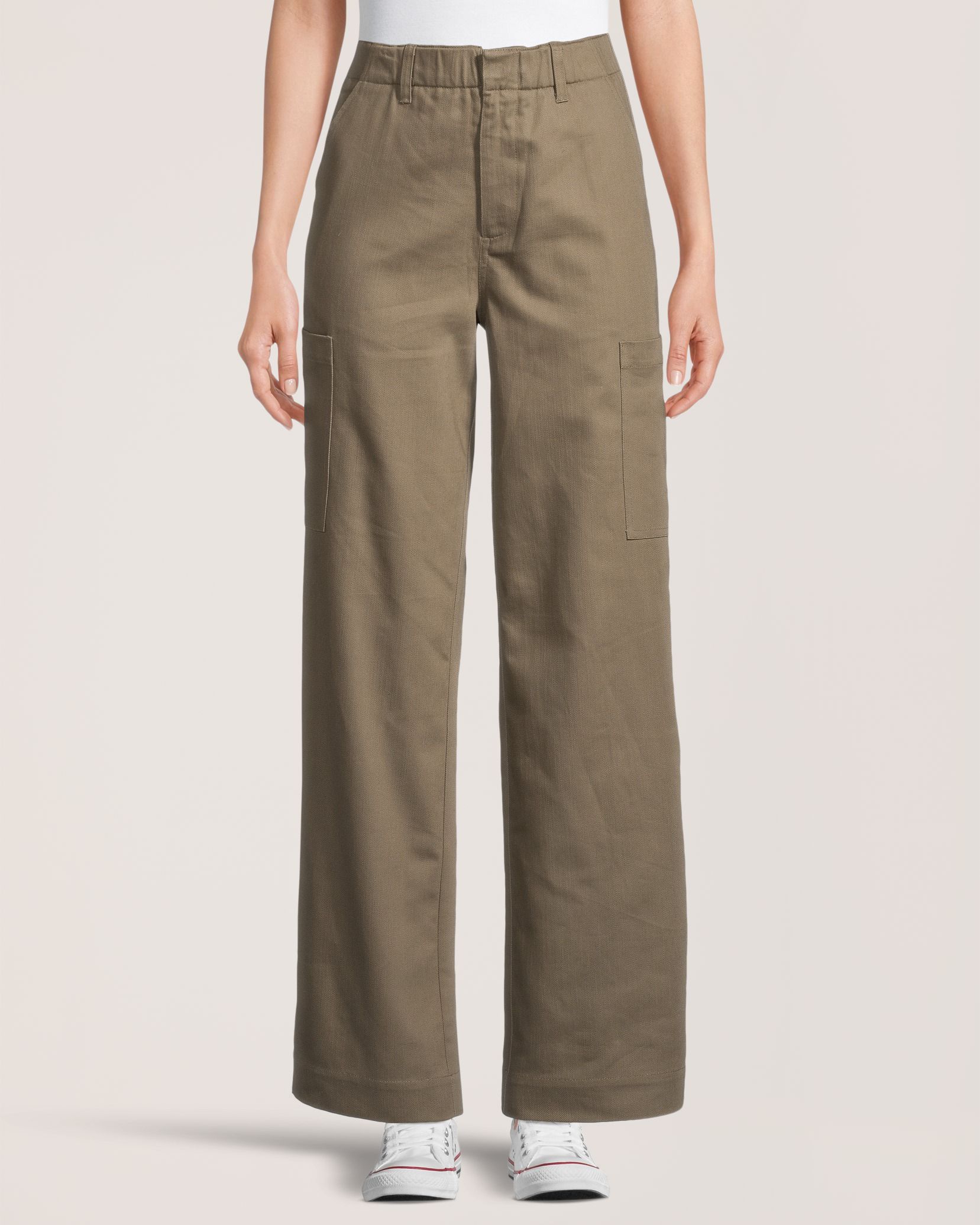 Pantalon flammé avec poches à jambe large pour femmes, Denver Hayes