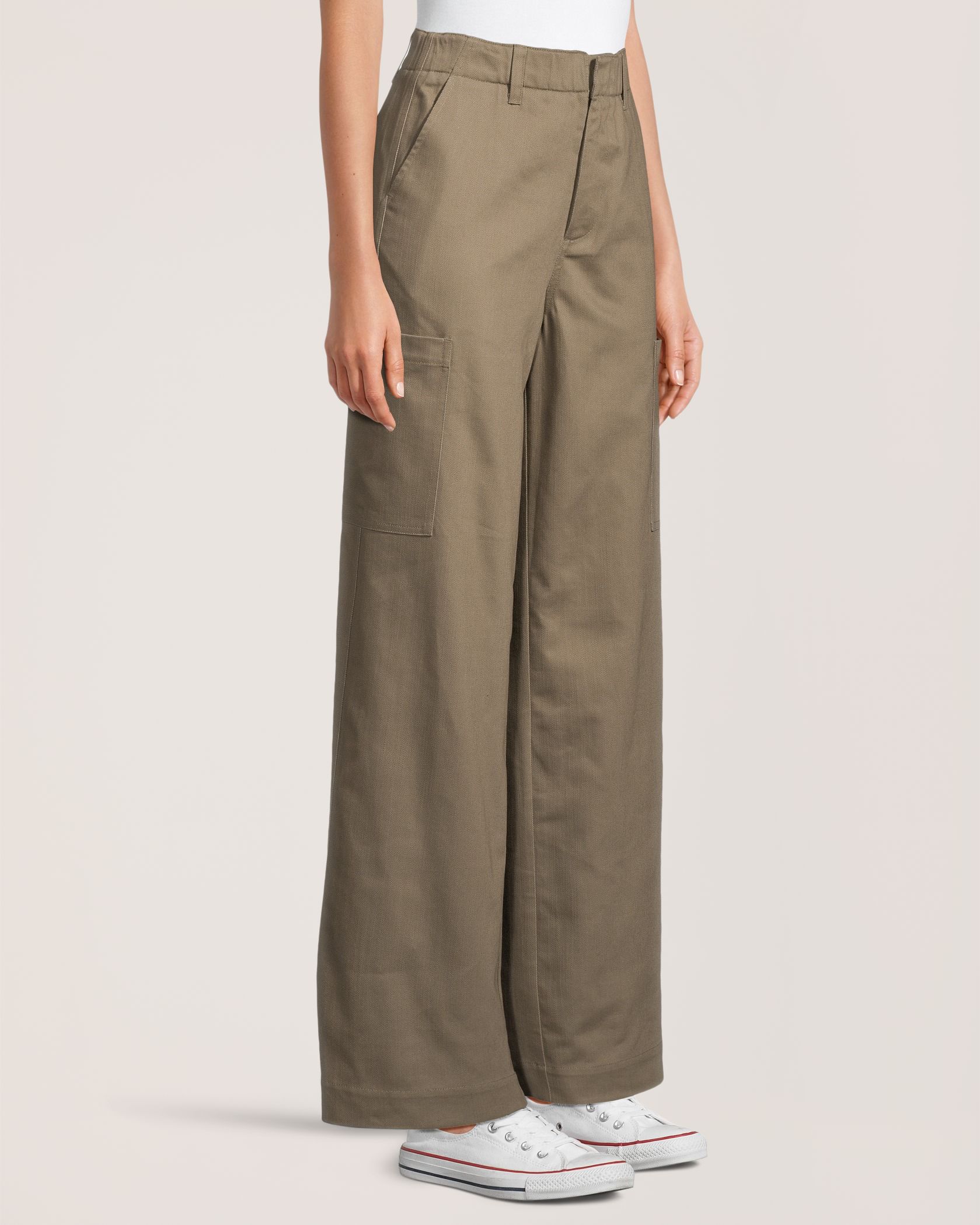 Pantalon flammé avec poches à jambe large pour femmes, Denver Hayes